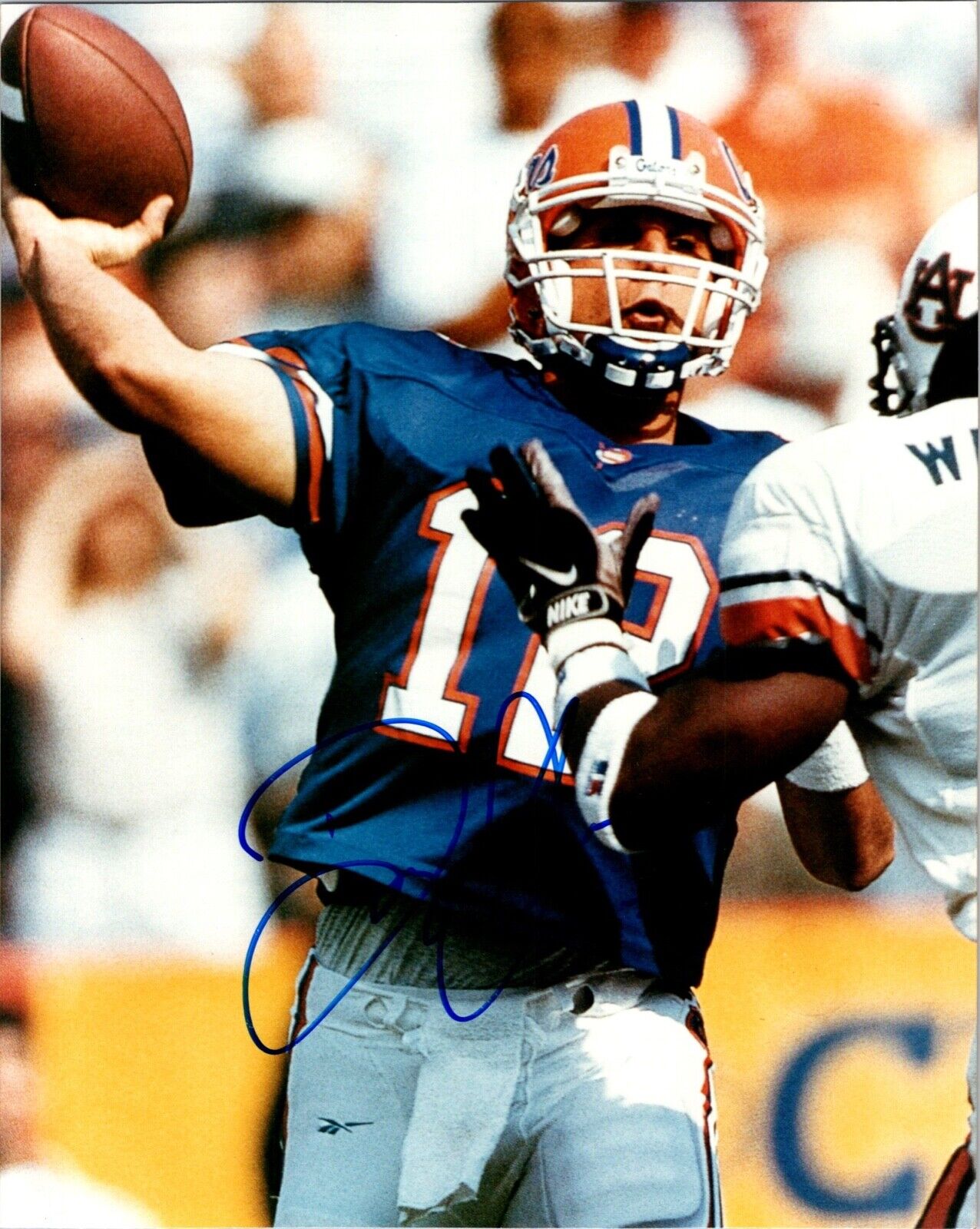 Doug Johnson #12 Florida Gators Autographed 8x10 color photo in blue sharpie