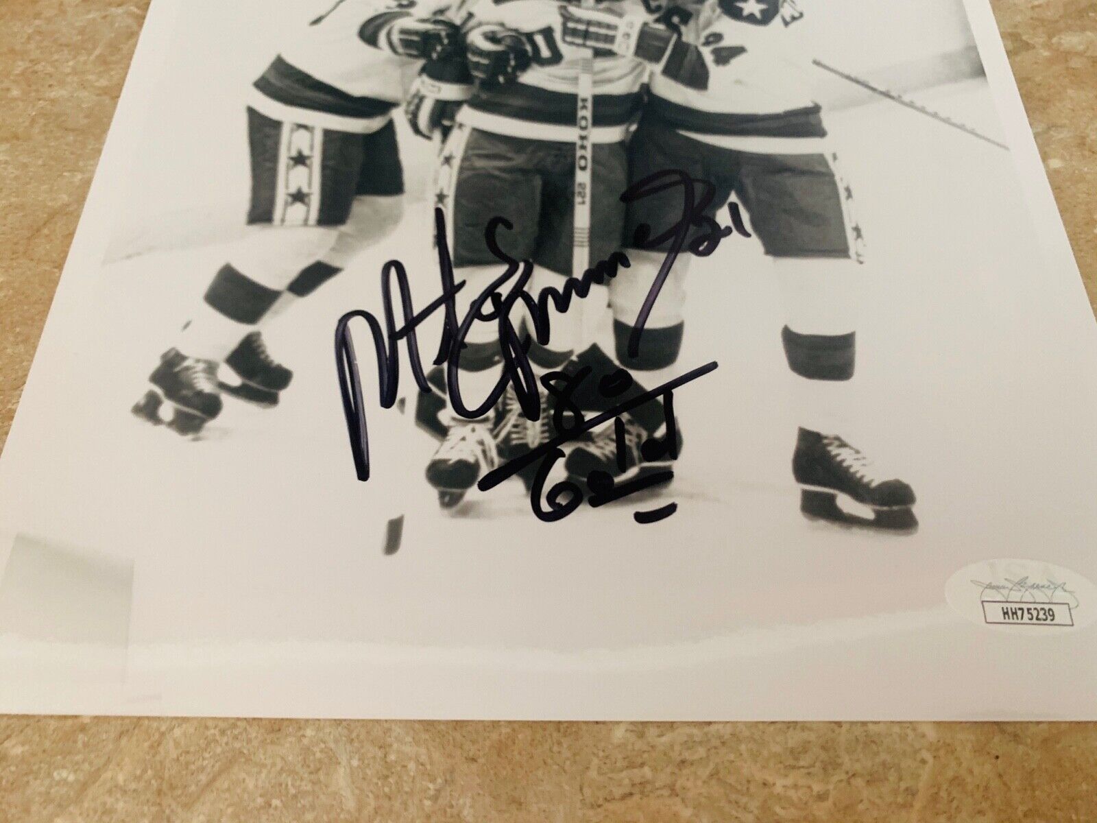 Mike Eruzione 1980 Gold Team USA Autographed 8x10 B&W Photo JSA COA #HH75239