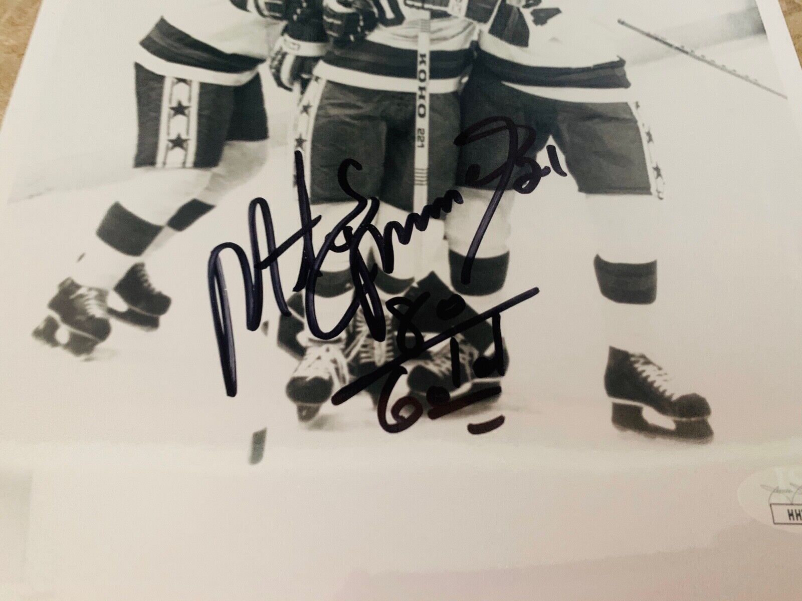 Mike Eruzione 1980 Gold Team USA Autographed 8x10 B&W Photo JSA COA #HH75239