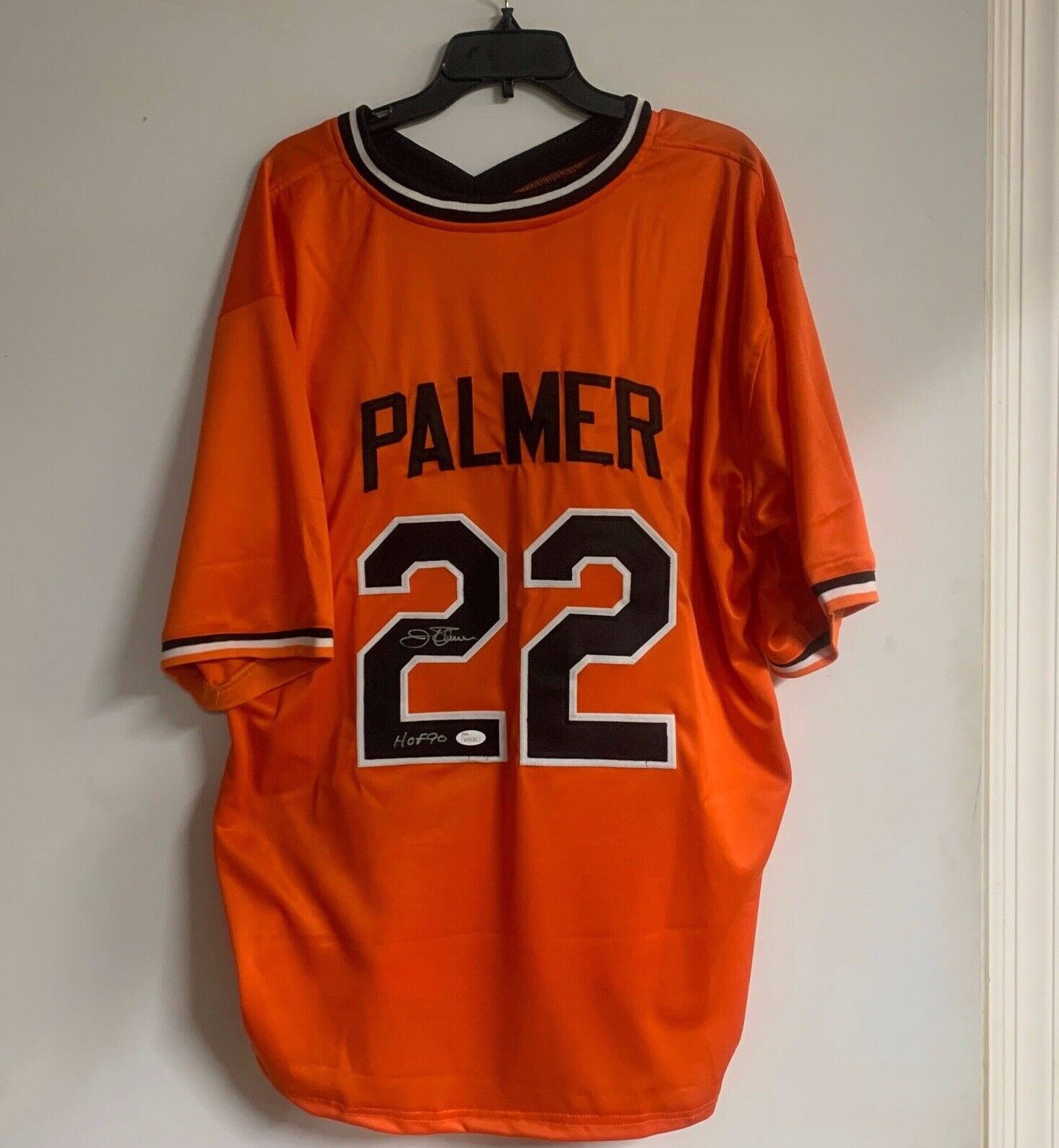 Jim Palmer Baltimore Orioles HOF 1990 Autographed Signed Custom Jersey JSA COA