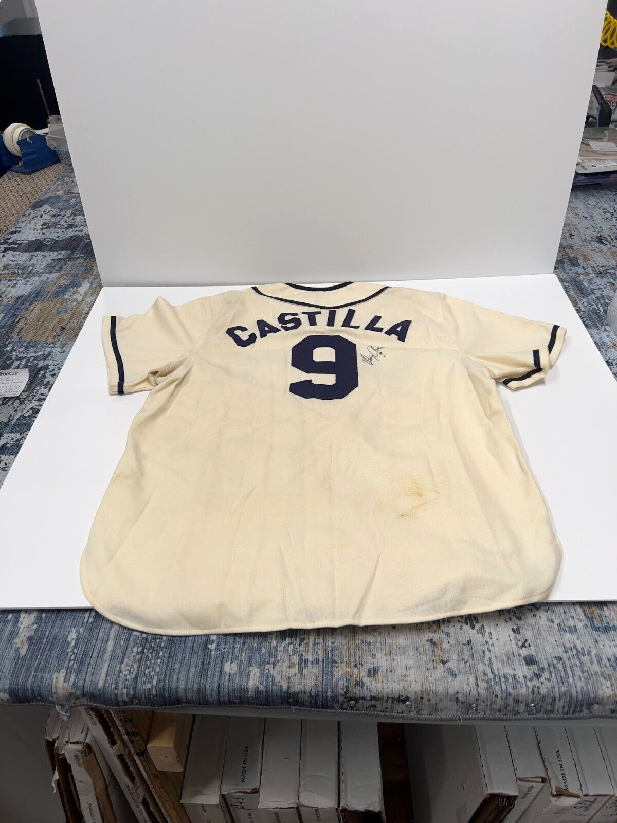 RARE Vinny Castilla Tampa Bay Rays Throwback Gamed Used Jersey St Pete Saints XL