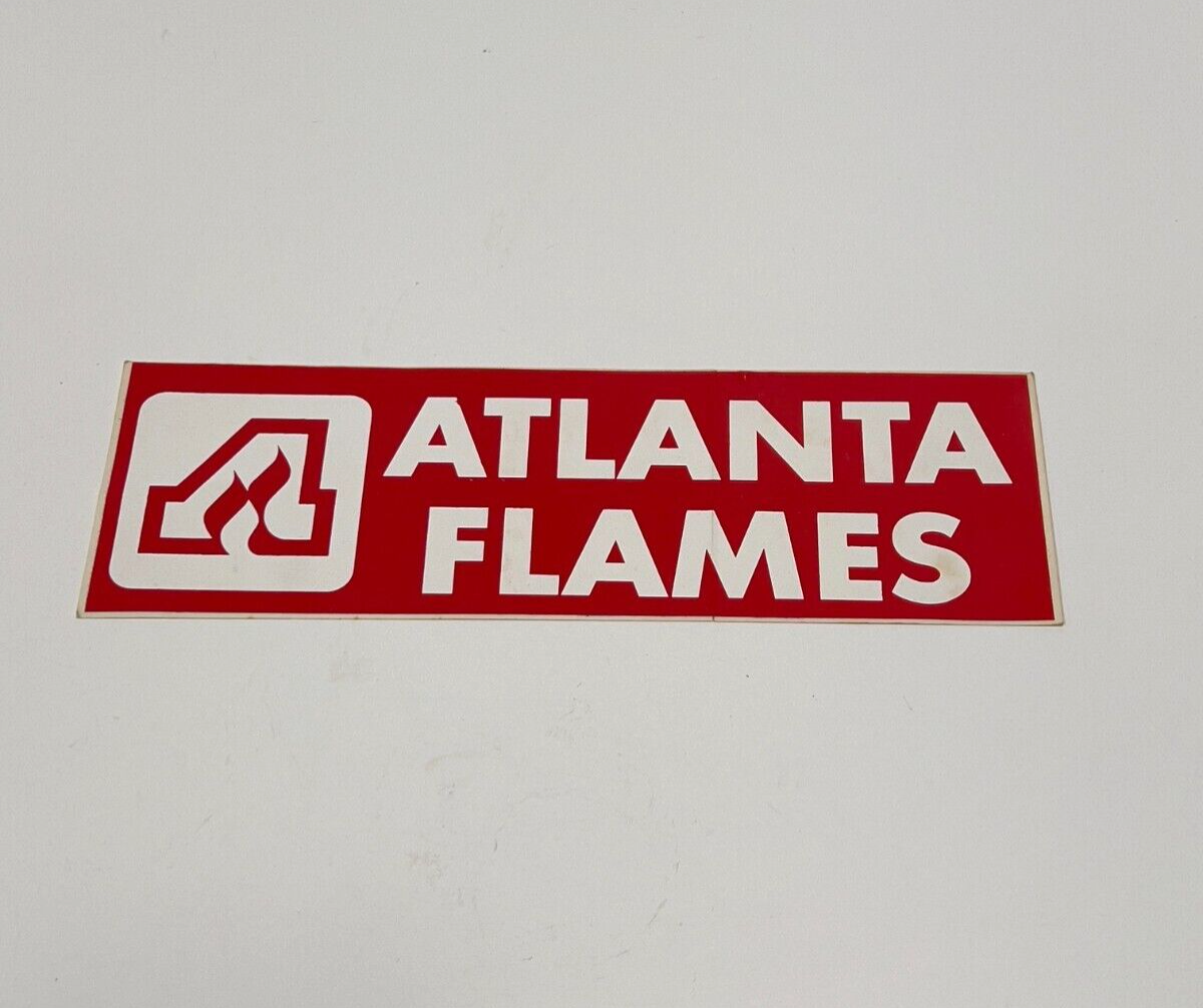 Vintage 1970's Atlanta Flames Car Bumpersticker With Square Logo