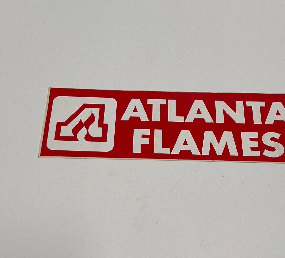 Vintage 1970's Atlanta Flames Car Bumpersticker With Square Logo