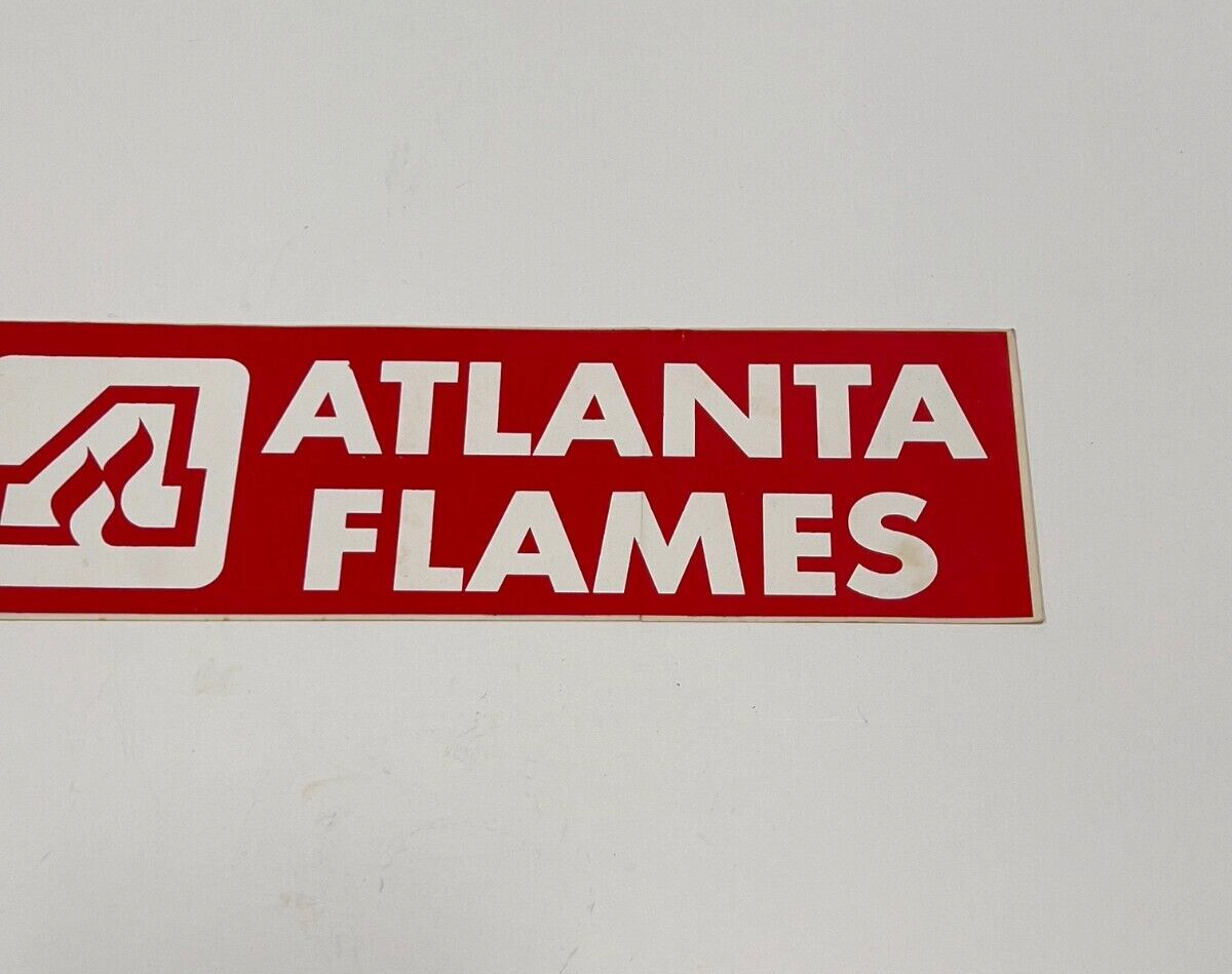 Vintage 1970's Atlanta Flames Car Bumpersticker With Square Logo