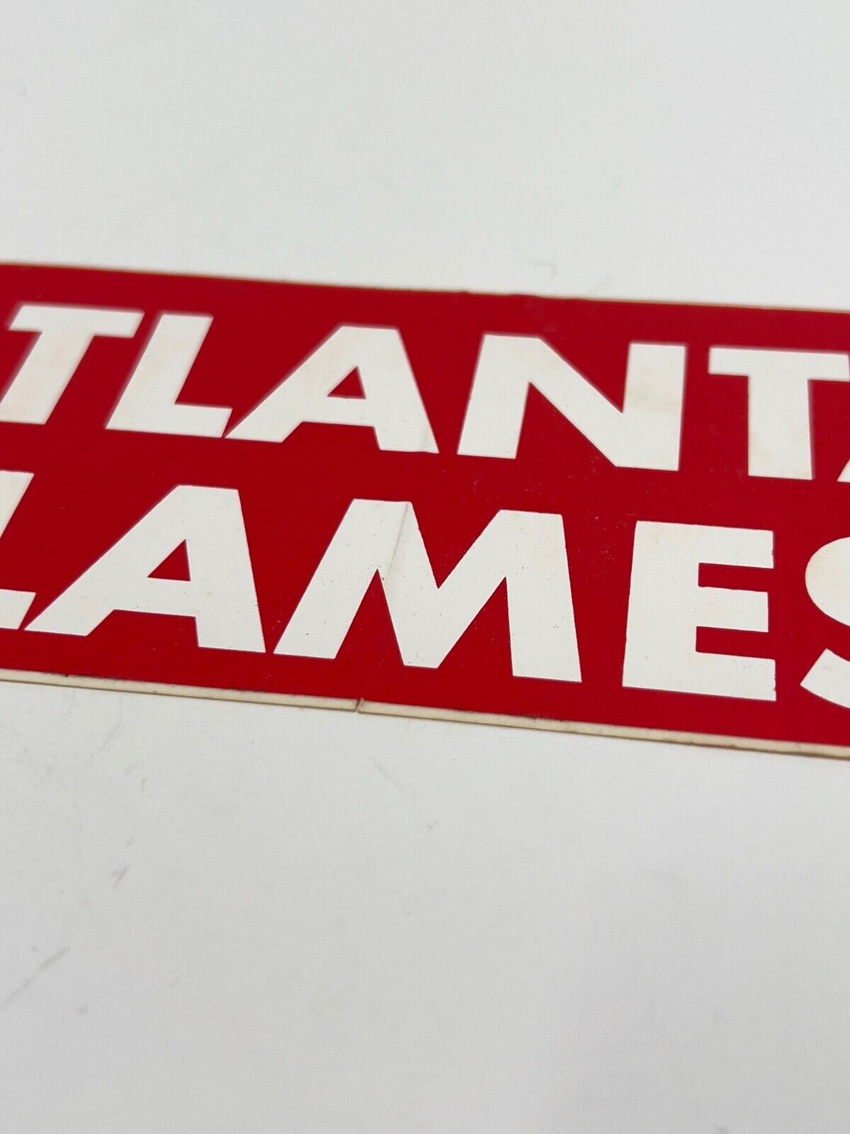 Vintage 1970's Atlanta Flames Car Bumpersticker With Square Logo