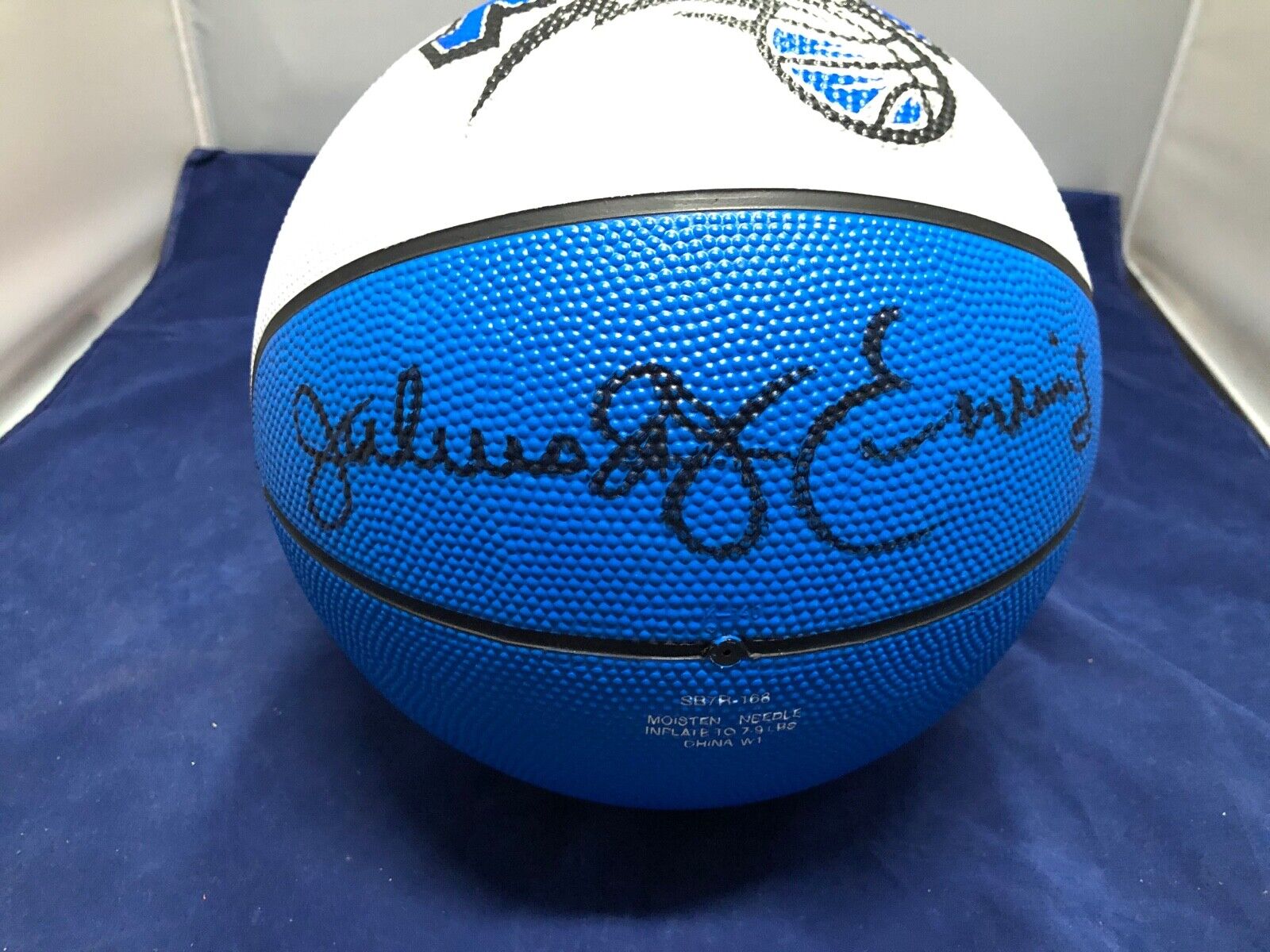 Julius Erving Dr. J Autographed Orlando Magic logo basketball