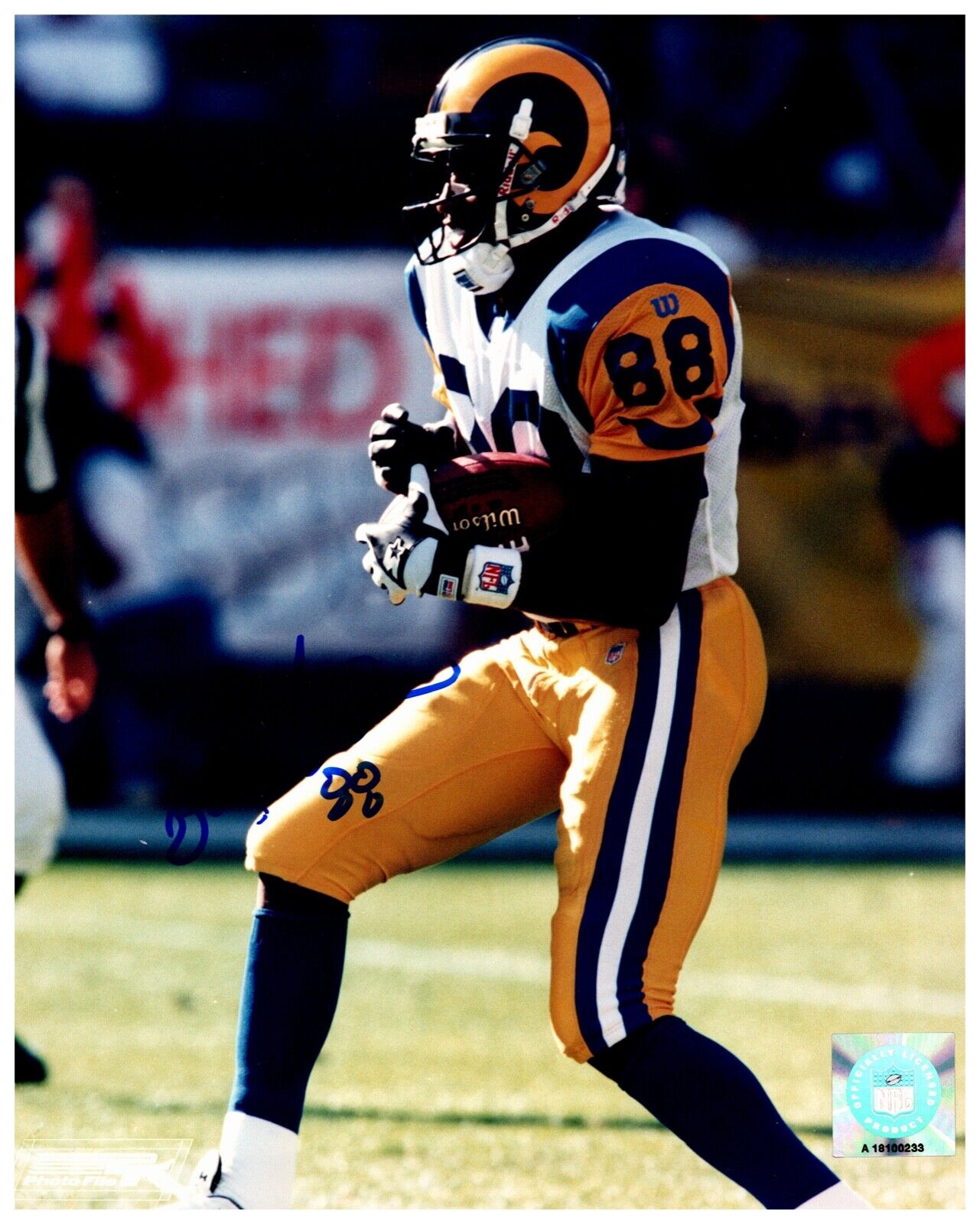 Eddie Kennison LA Rams Autographed Photo File 8x10 NFL Hologram Photo C W/COA