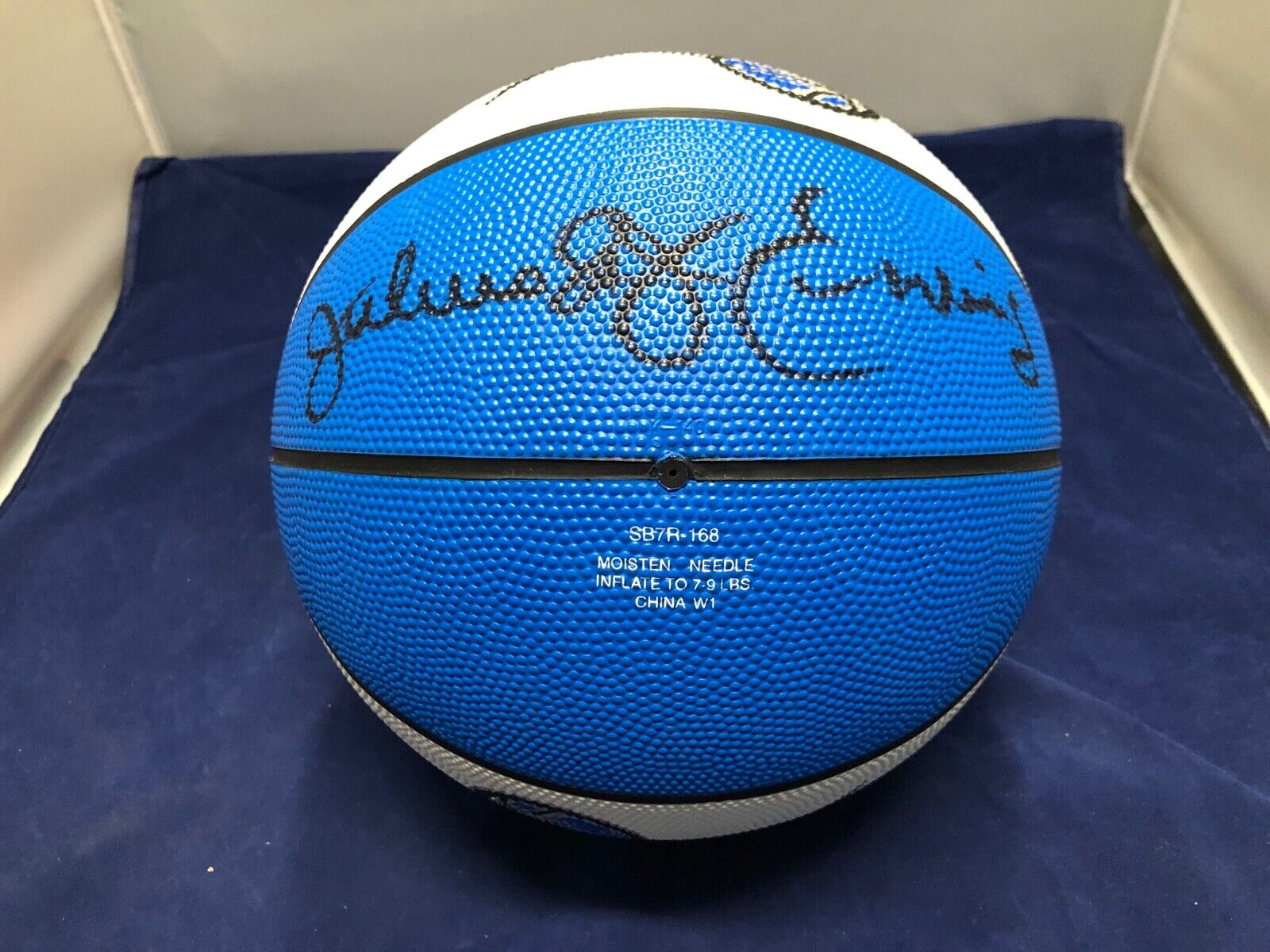 Julius Erving Dr. J Autographed Orlando Magic logo basketball