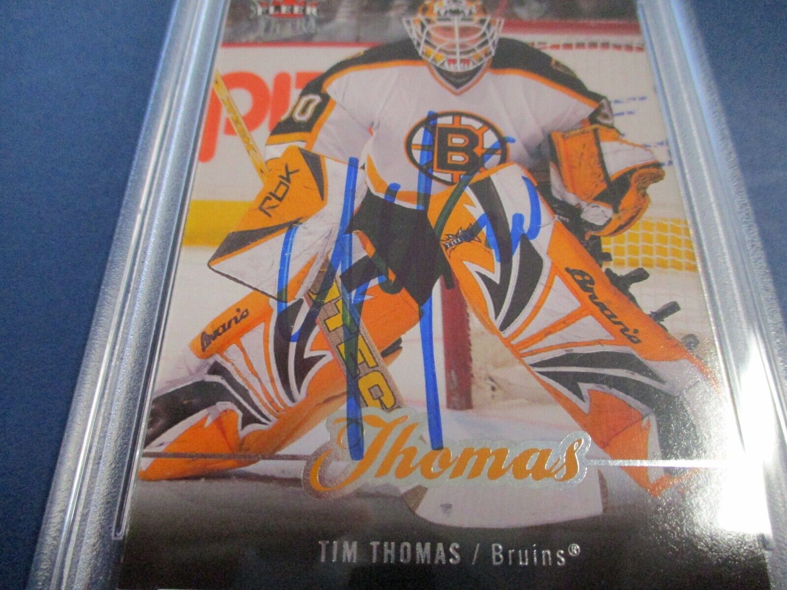 Tim Thomas Autographed Signed 2007-08 Fleer Ultra Card #186 PSA Slab Auth.