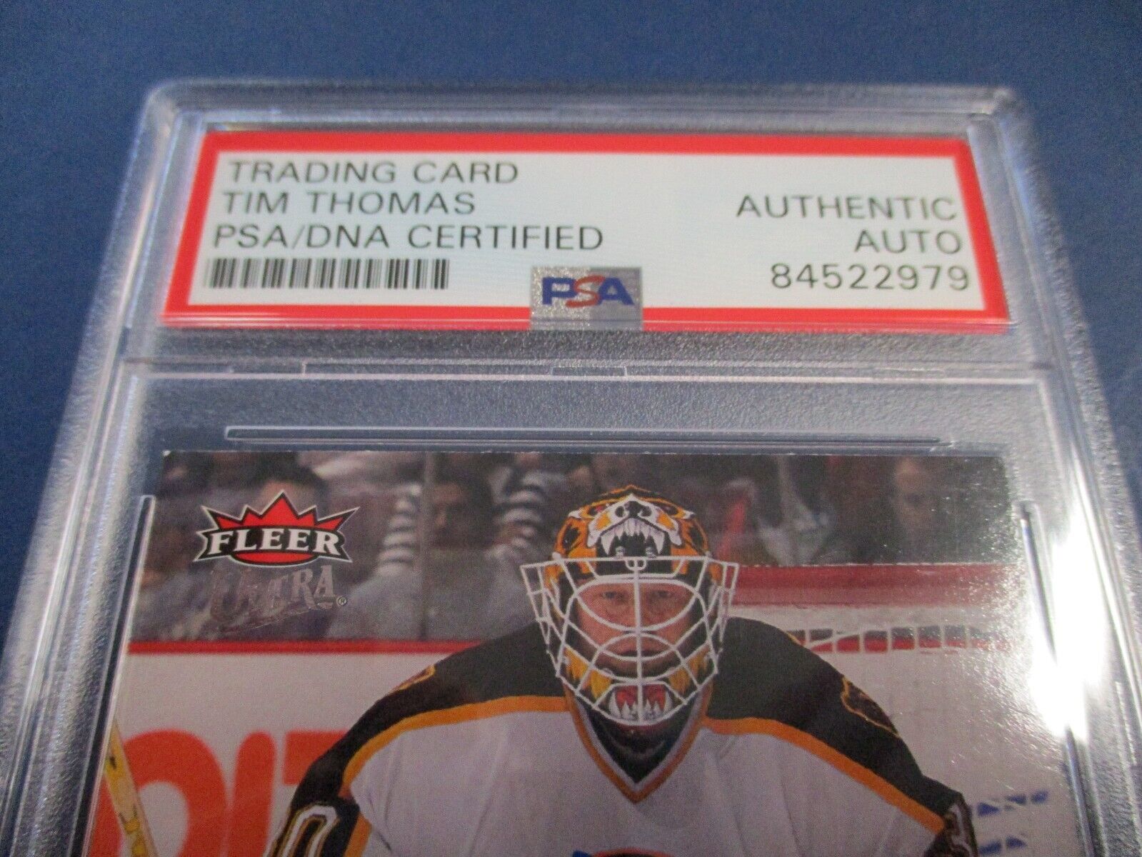 Tim Thomas Autographed Signed 2007-08 Fleer Ultra Card #186 PSA Slab Auth.