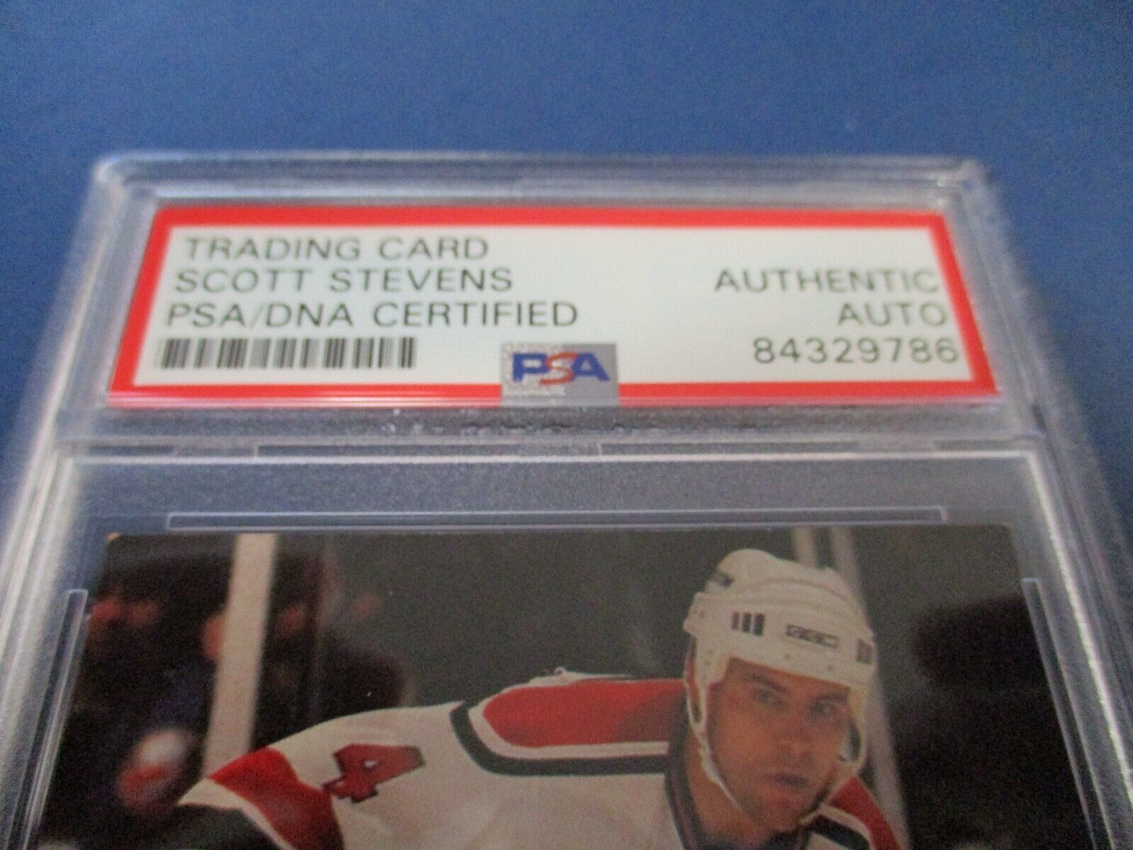 Scott Stevens Autographed Signed 1991 Pro Set Plat. Card #72 PSA Slab Auth.