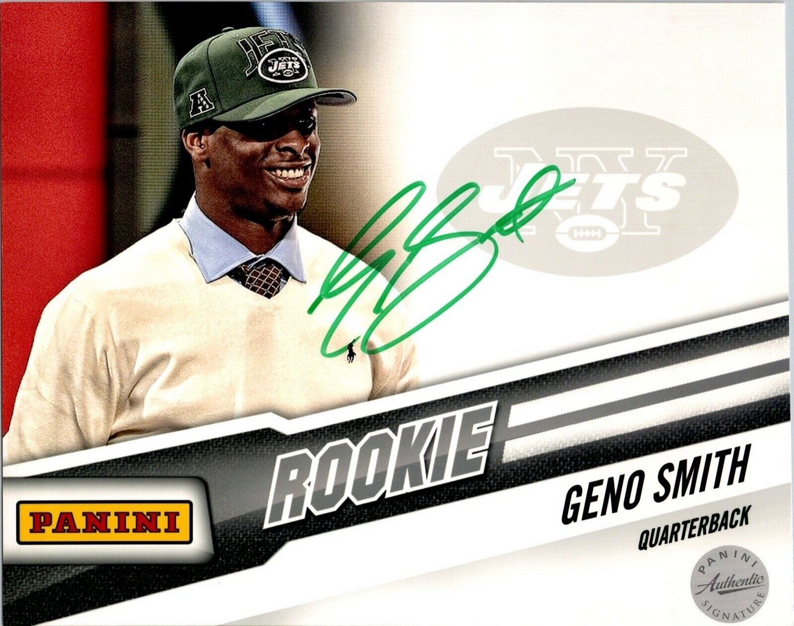 Geno Smith New York Jets Panini Authentic 8x10 Autographed Rookie Photo