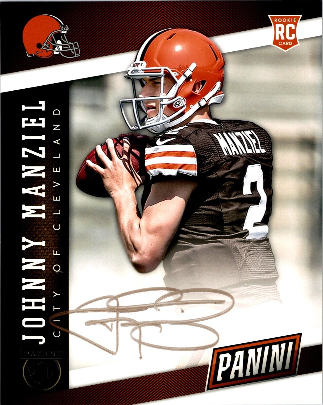 Johny Manziel 1997 Panini Rookie VIP Autographed 8x10 Photo Rookie