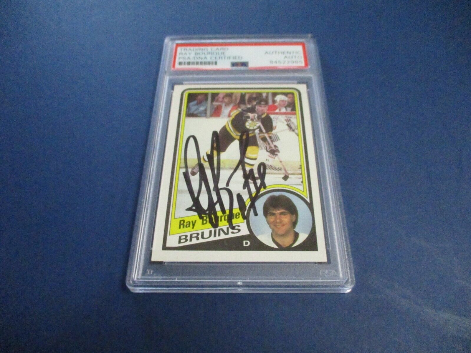 Ray Bourque Bruins Autographed Signed 1984-85 Topps Card #1 PSA Slab Auth.