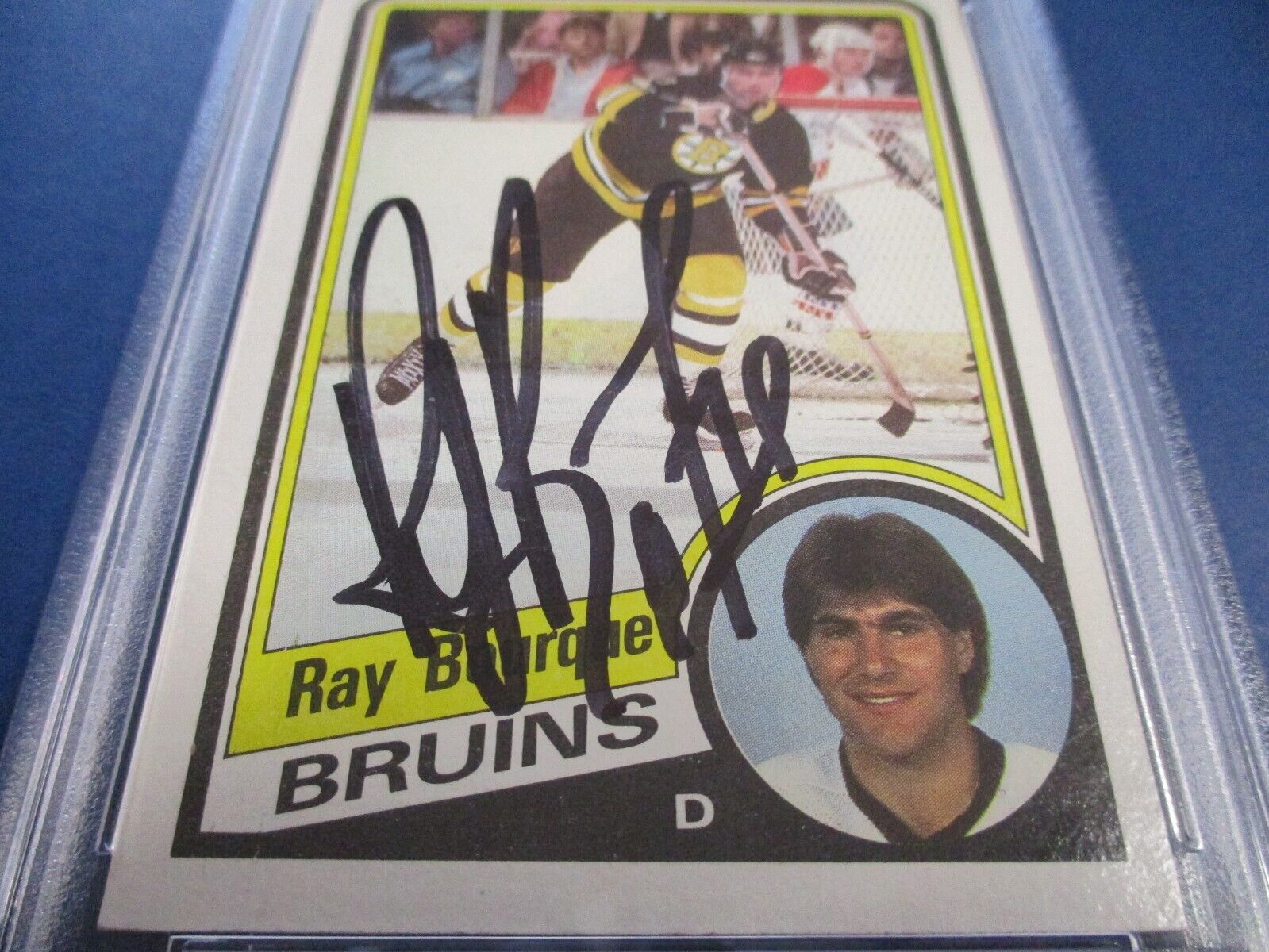 Ray Bourque Bruins Autographed Signed 1984-85 Topps Card #1 PSA Slab Auth.