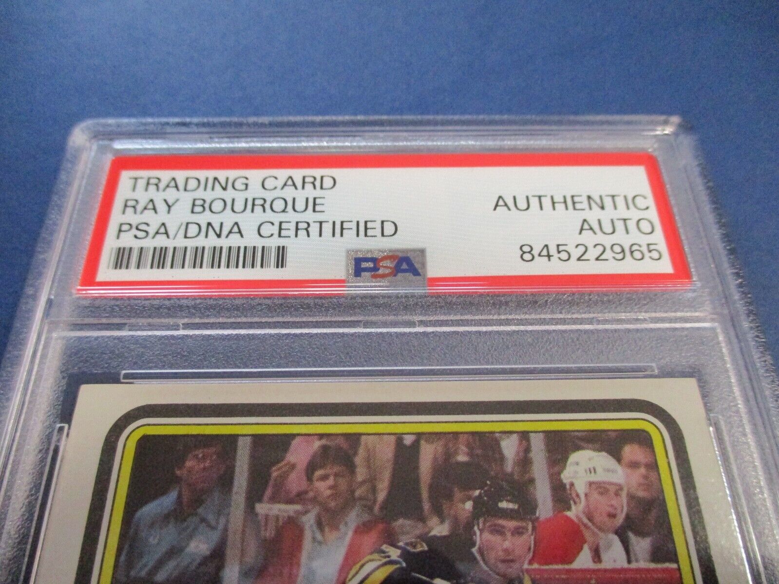 Ray Bourque Bruins Autographed Signed 1984-85 Topps Card #1 PSA Slab Auth.