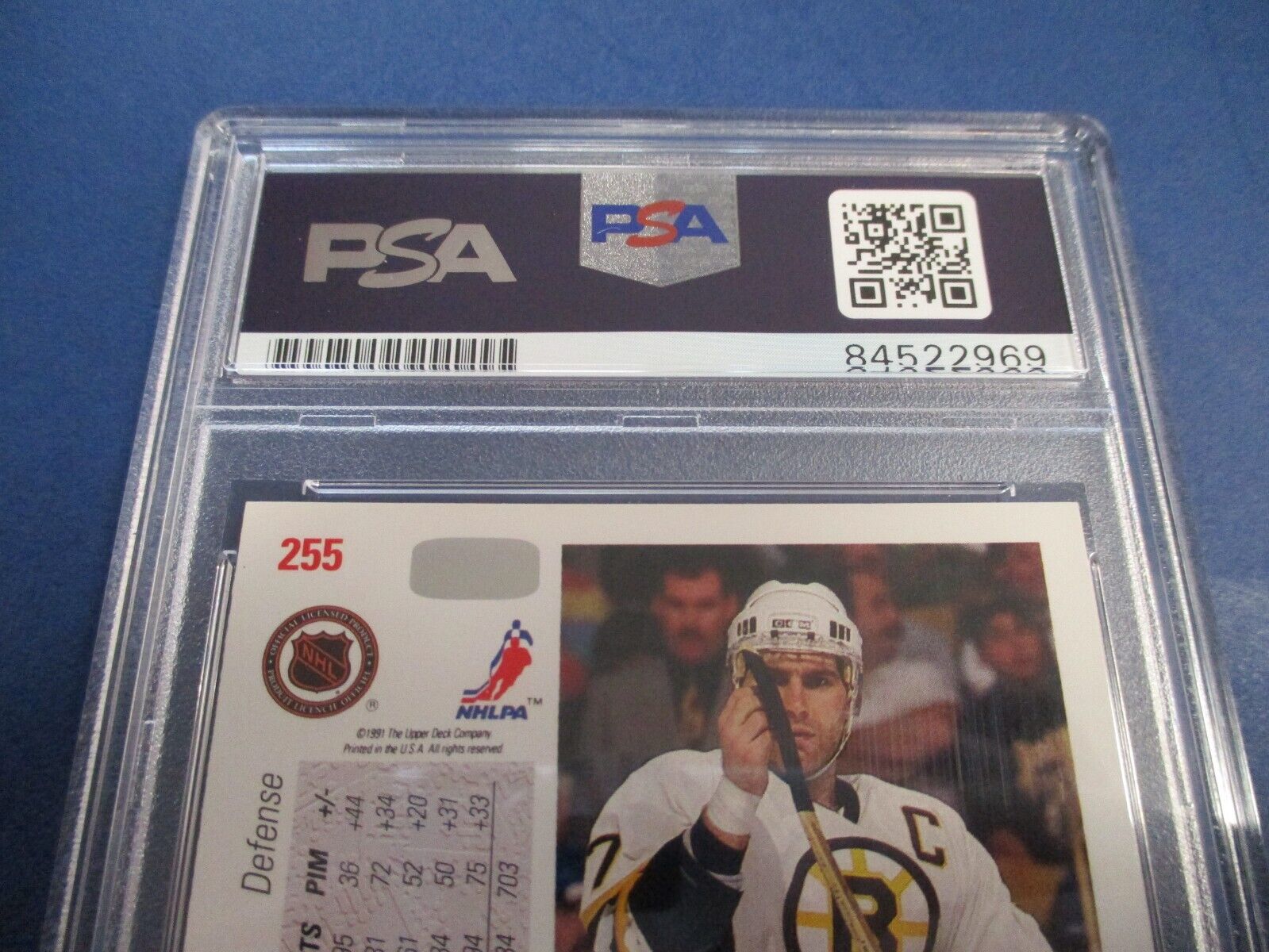 Ray Bourque Autographed Signed 1991-92 Upper Deck Card #255 PSA Slab Auth.