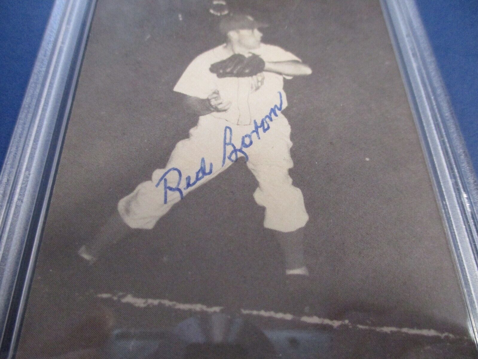 Red Borom Autographed Signed Life Insurance Texas Baseball Card PSA Slab Auth.