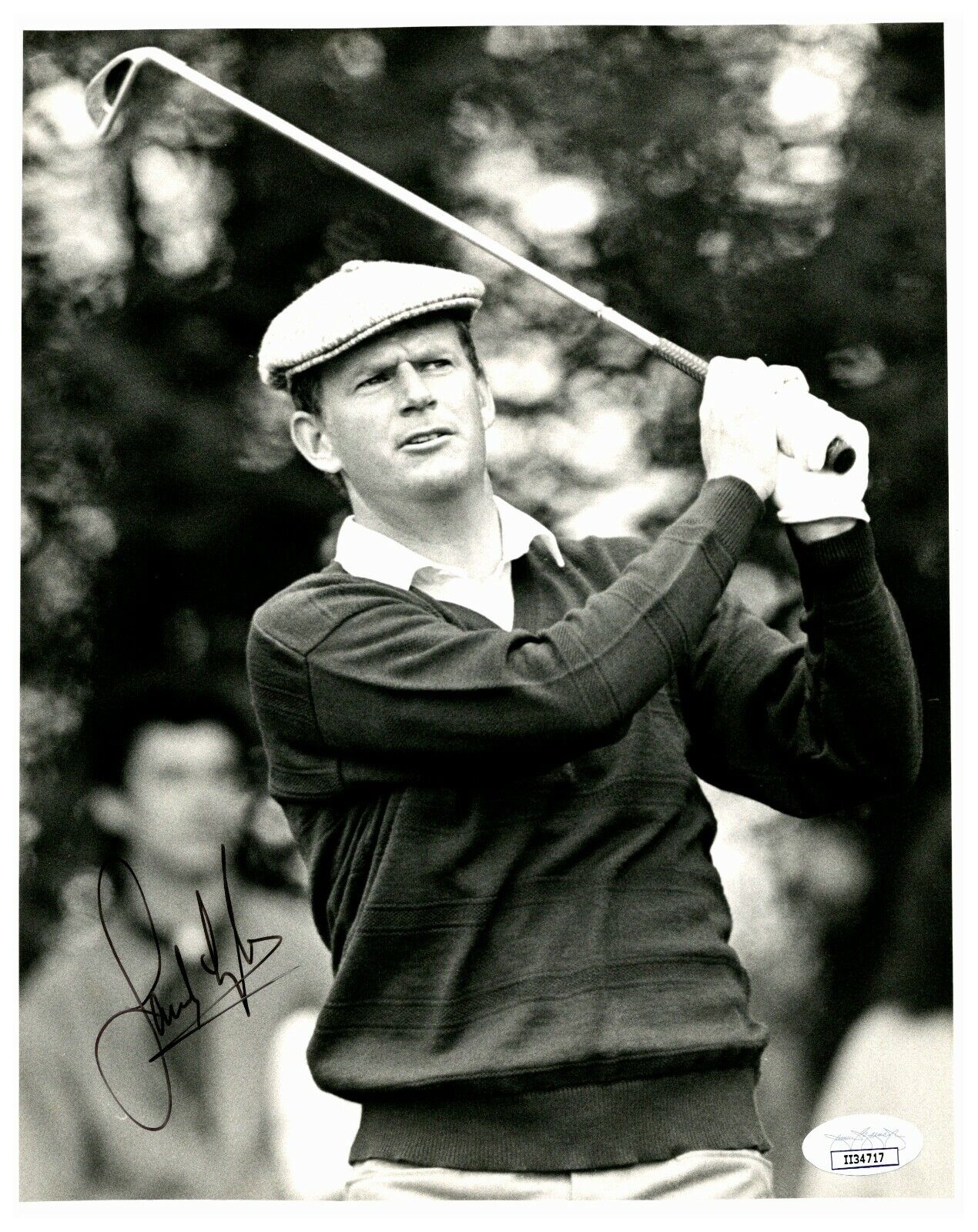 Sandy Lyle Vintage Golfer Autographed Signed Black and White Photo JSA