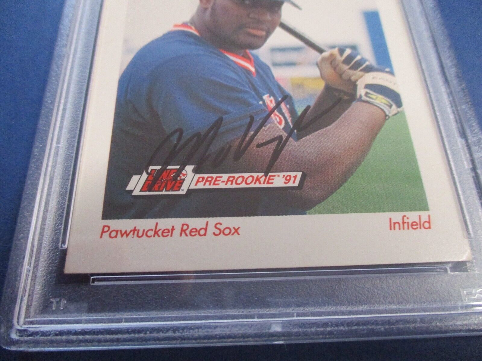 Mo Vaughn Autographed Signed 1991 Impel Pre-Rookie Card #370 PSA Slab Auth.