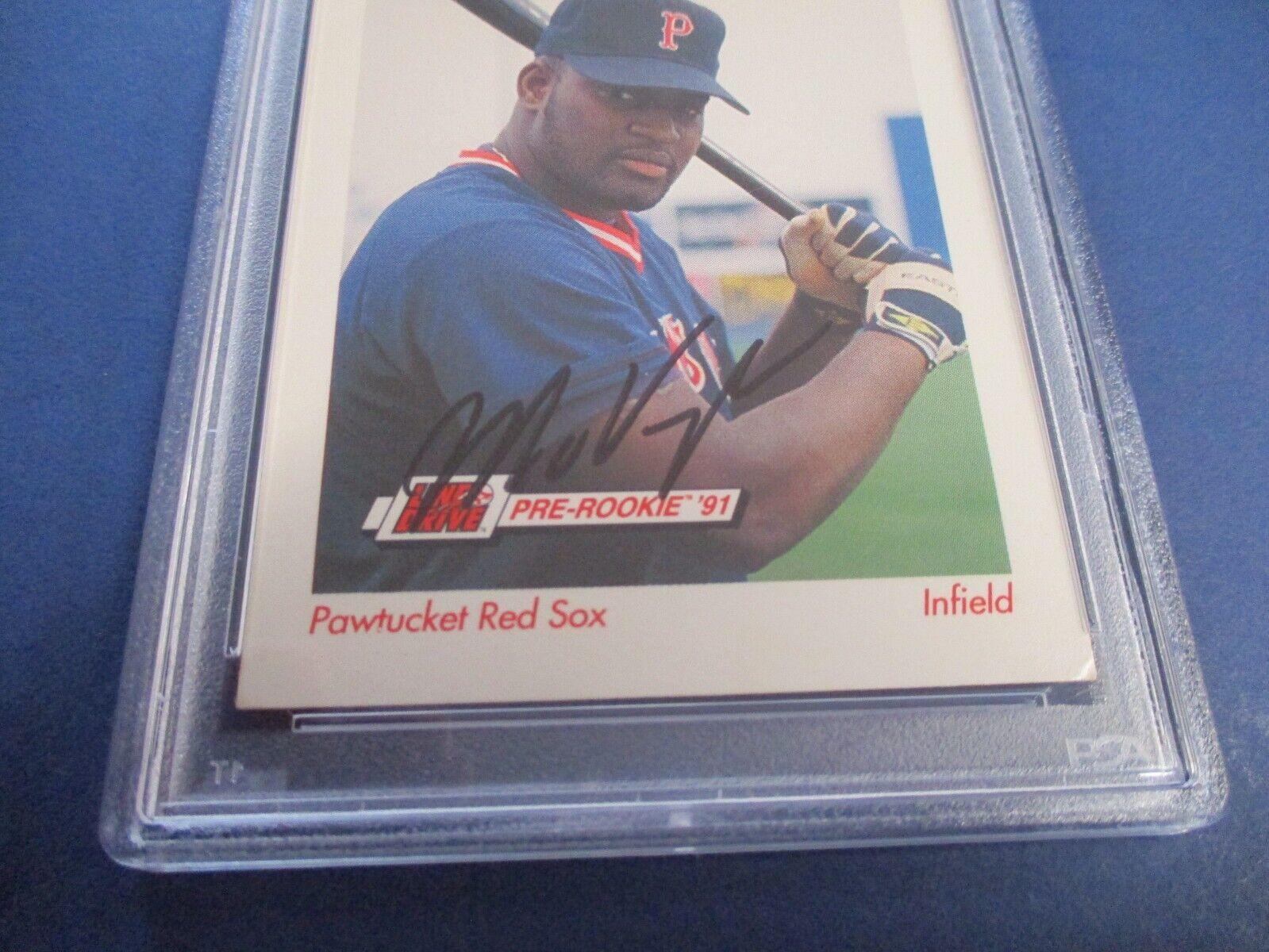 Mo Vaughn Autographed Signed 1991 Impel Pre-Rookie Card #370 PSA Slab Auth.