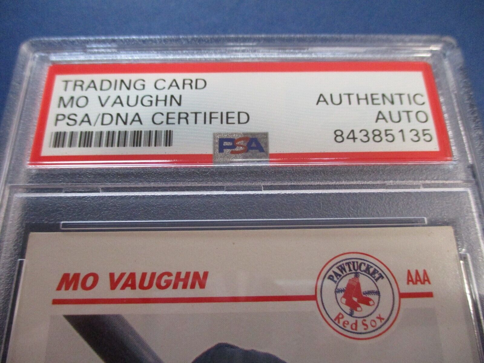 Mo Vaughn Autographed Signed 1991 Impel Pre-Rookie Card #370 PSA Slab Auth.