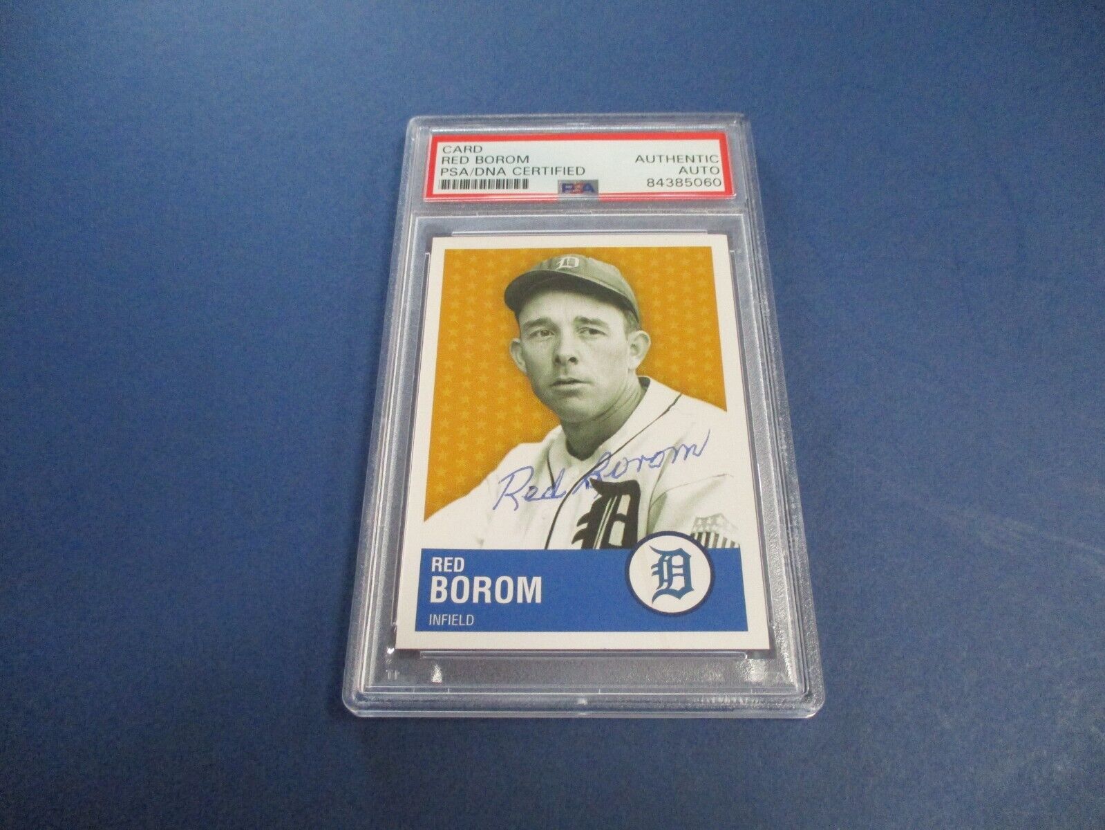 Red Borom Detroit Tigers Autographed Signed Card #30 PSA Slab Auth.