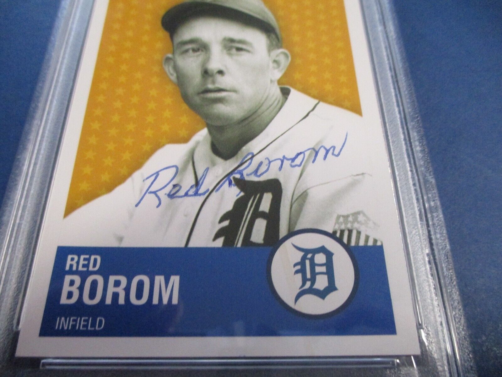 Red Borom Detroit Tigers Autographed Signed Card #30 PSA Slab Auth.