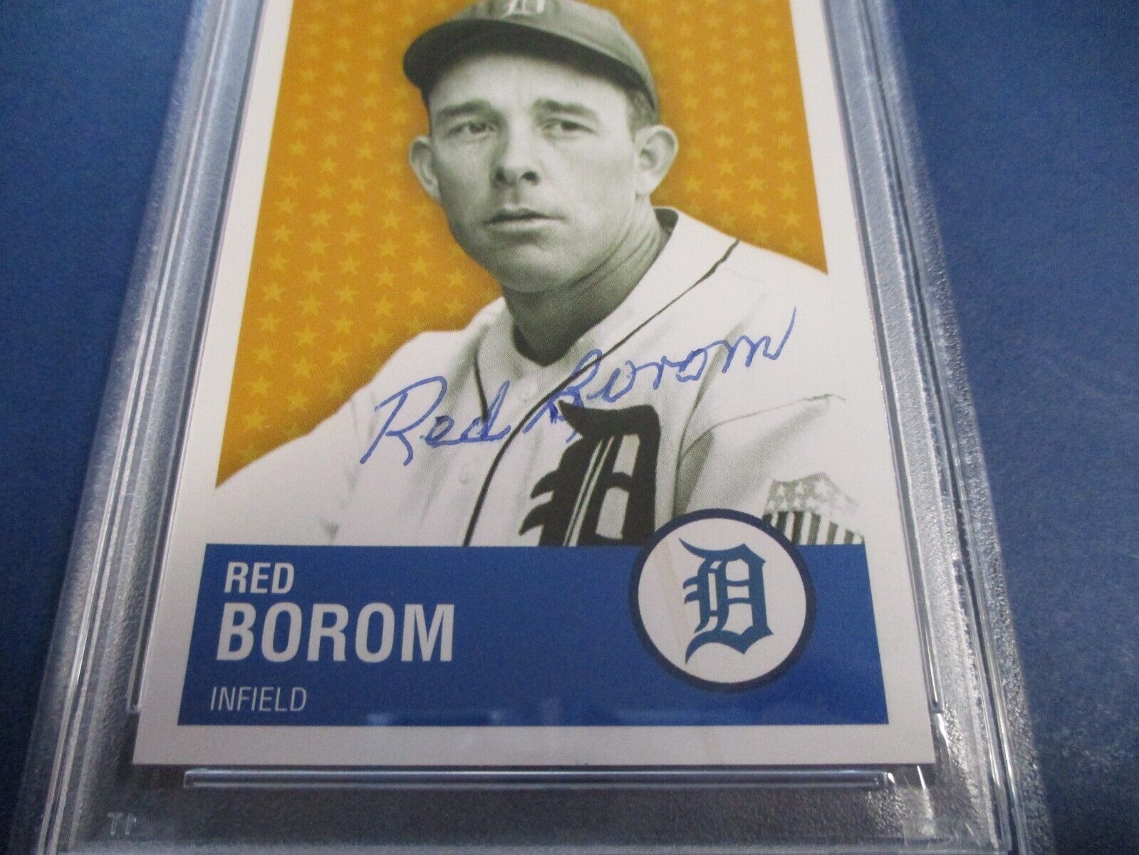 Red Borom Detroit Tigers Autographed Signed Card #30 PSA Slab Auth.