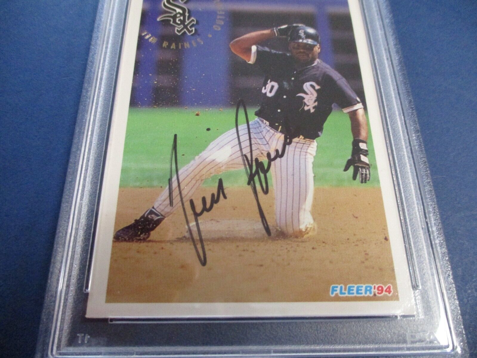 Tim Raines White Sox Autographed Signed 1994 Fleer Card #93 PSA Slab Auth.