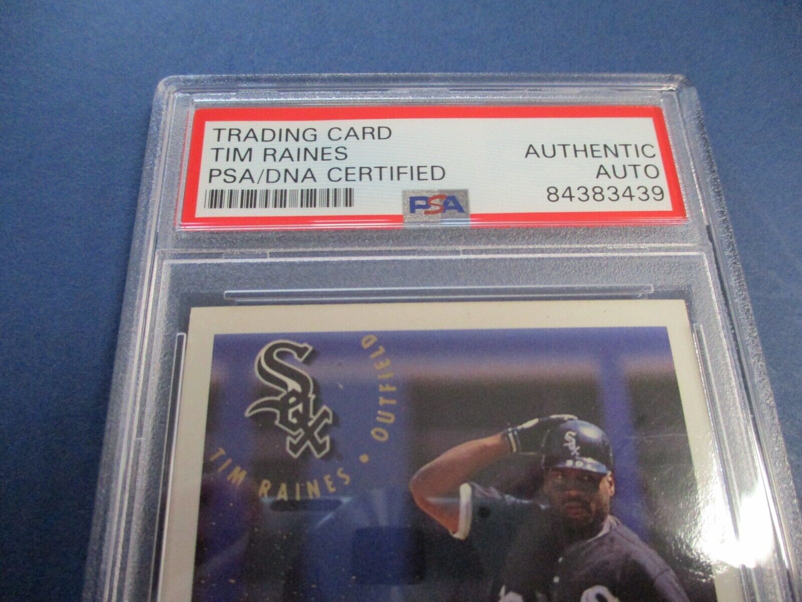 Tim Raines White Sox Autographed Signed 1994 Fleer Card #93 PSA Slab Auth.