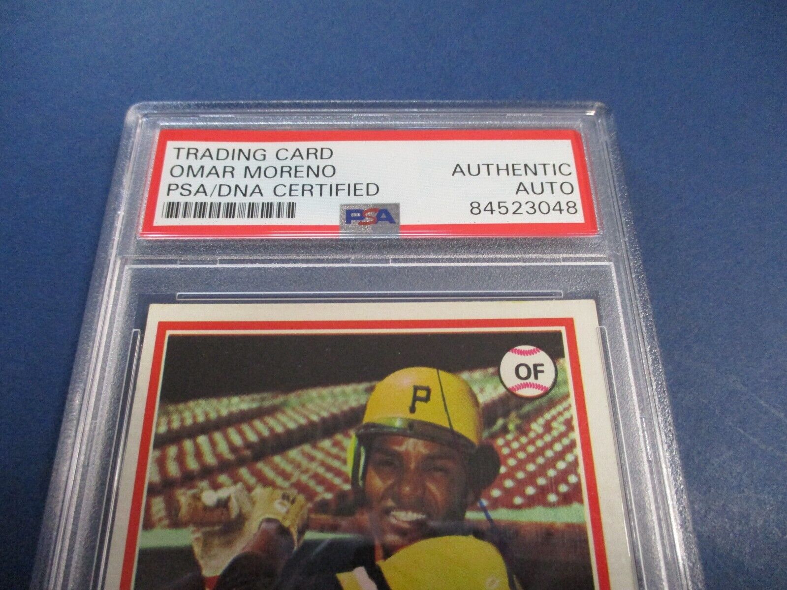 Omar Moreno Pirates Autographed Signed 1978 Topps Card #283 PSA Slab Auth.