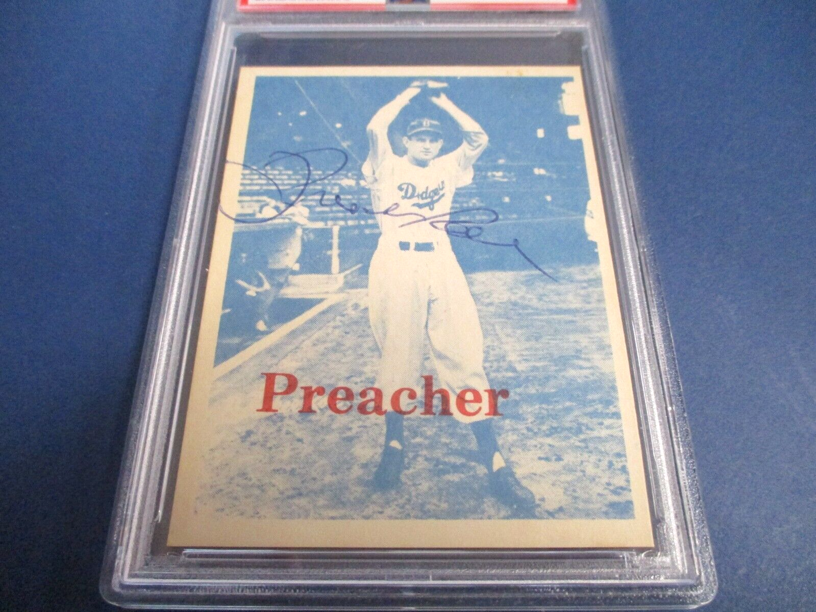 Preacher Roe Brooklyn Dodgers Autographed Signed 1974 TCMA Card PSA Slab Auth.