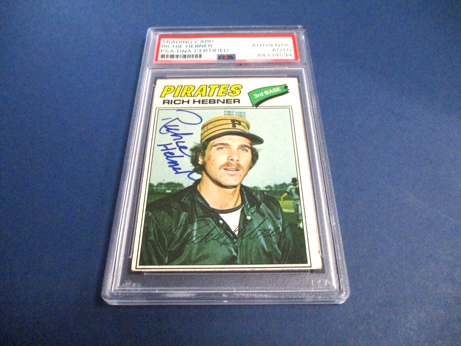 Richie Hebner Autographed Signed 1977 Topps Baseball Card #167 PSA Slab Auth.