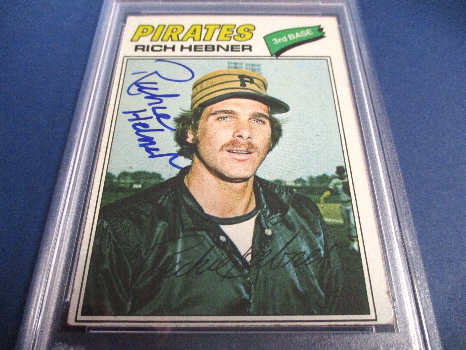 Richie Hebner Autographed Signed 1977 Topps Baseball Card #167 PSA Slab Auth.