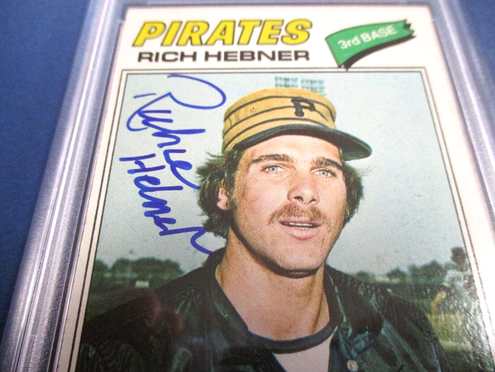 Richie Hebner Autographed Signed 1977 Topps Baseball Card #167 PSA Slab Auth.