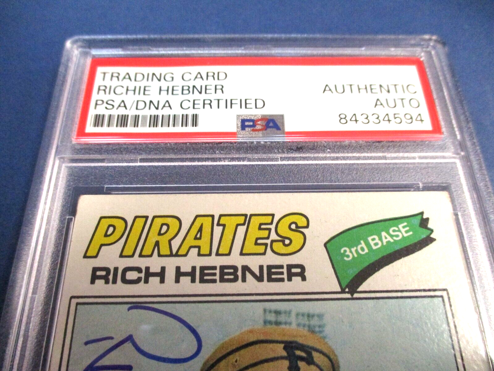 Richie Hebner Autographed Signed 1977 Topps Baseball Card #167 PSA Slab Auth.