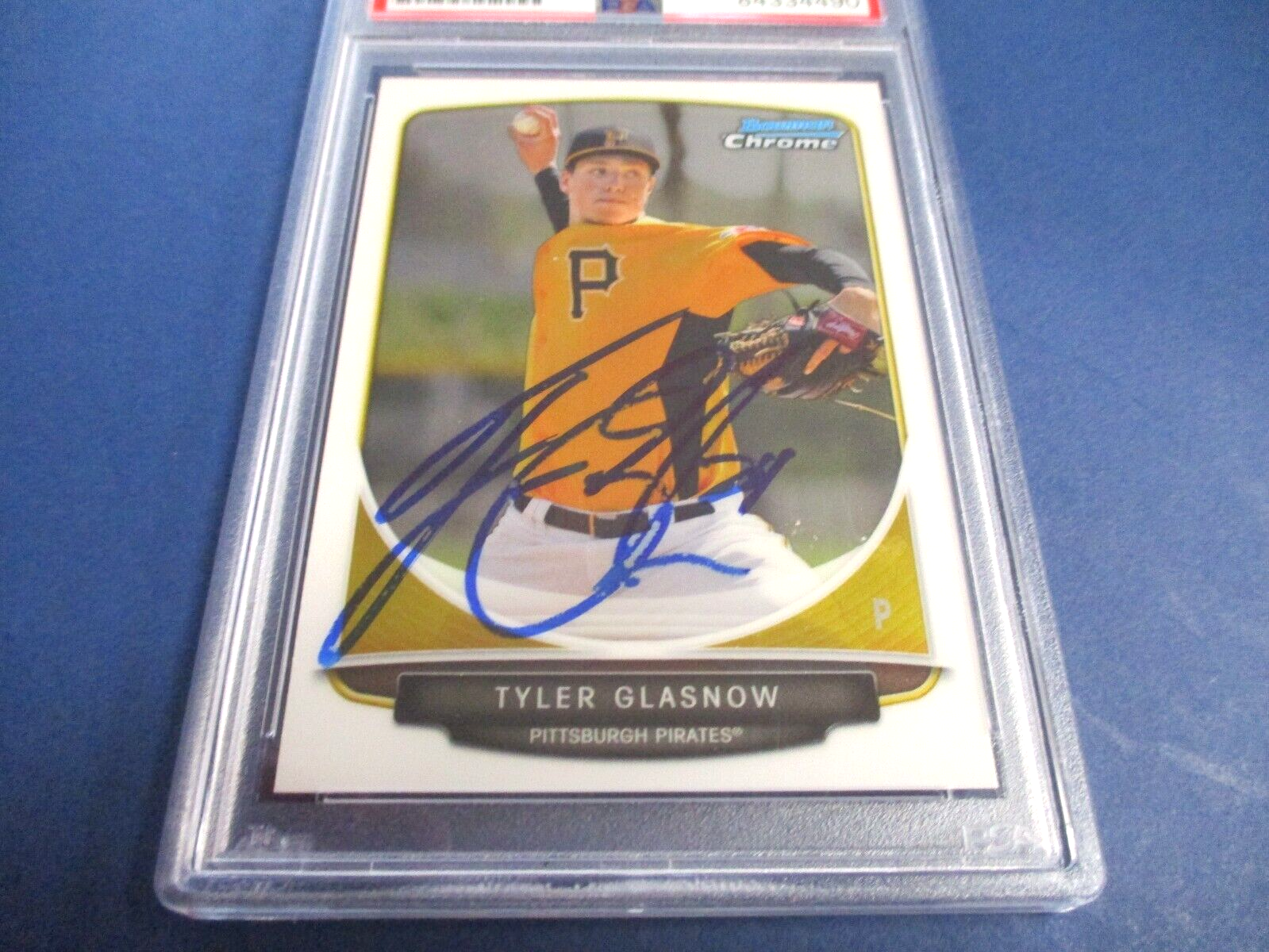 Tyler Glasnow Autographed Signed 2013 Bowman Chrome Card #BCP134 PSA Slab Auth.