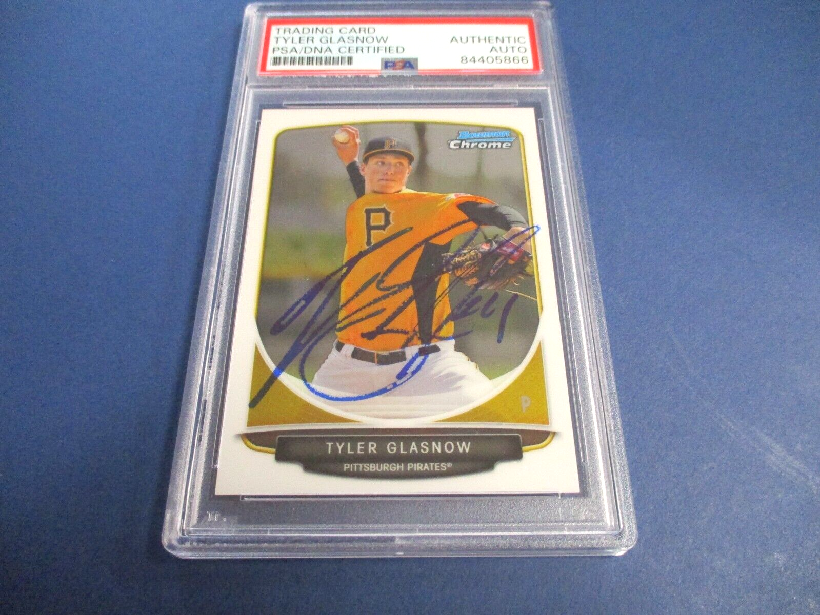 Tyler Glasnow Autographed Signed 2013 Bowman Chrome Card- #BCP134 PSA Slab Auth.