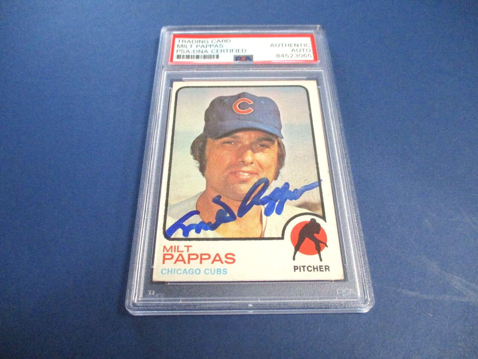 Milt Pappas Autographed Signed 1973 Topps Baseball Card #200 PSA Slab Auth.