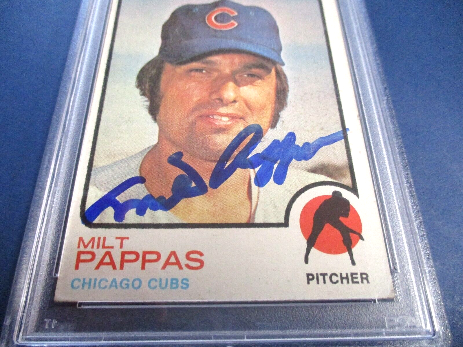 Milt Pappas Autographed Signed 1973 Topps Baseball Card #200 PSA Slab Auth.