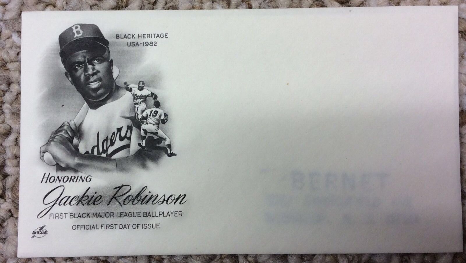 Jackie Robinson BROOKLYN DODGERS 1st day envelope 1982 first day of issue