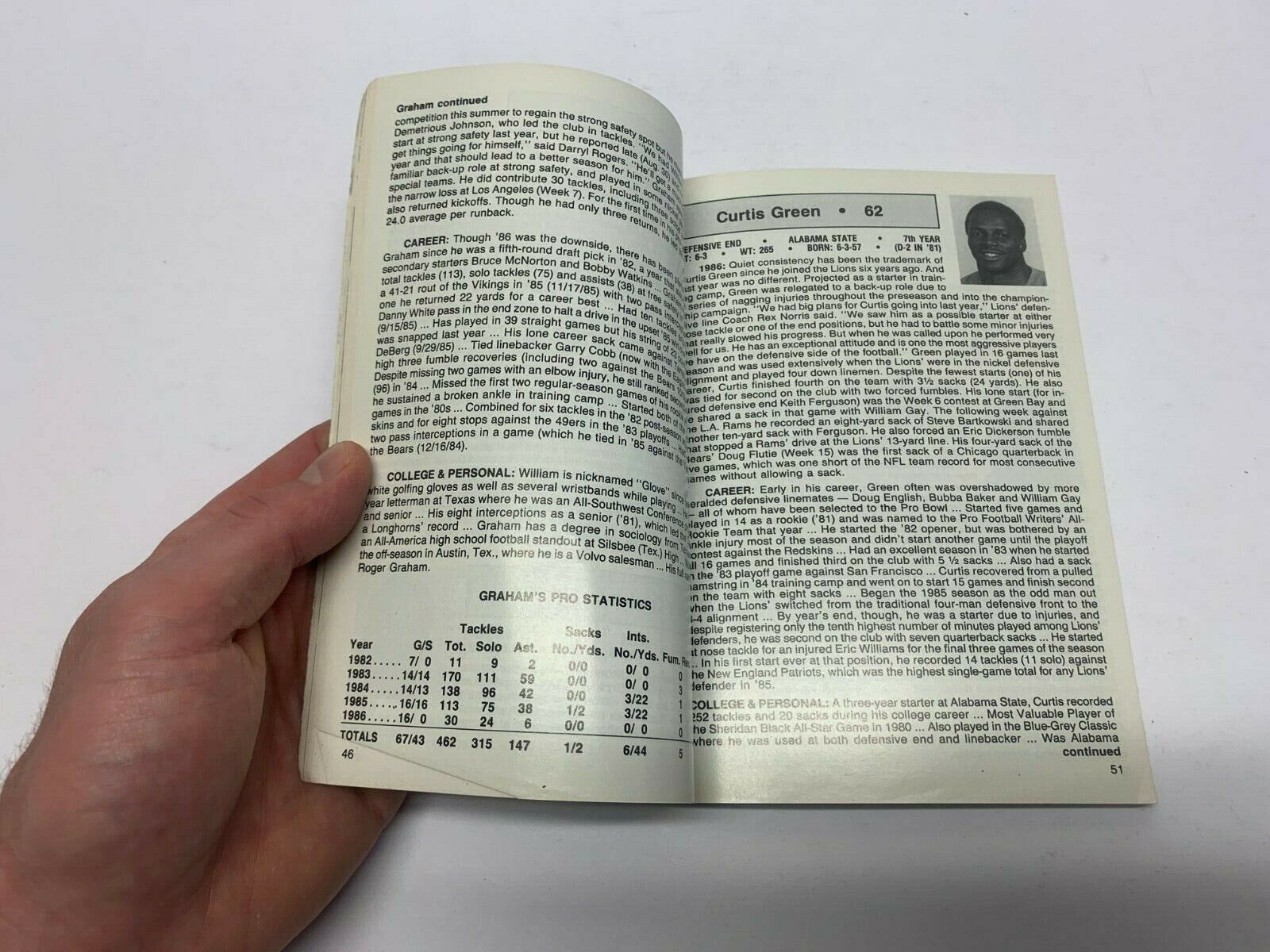 1987 Detroit Lions Media Guide small Booklet in excellent condition