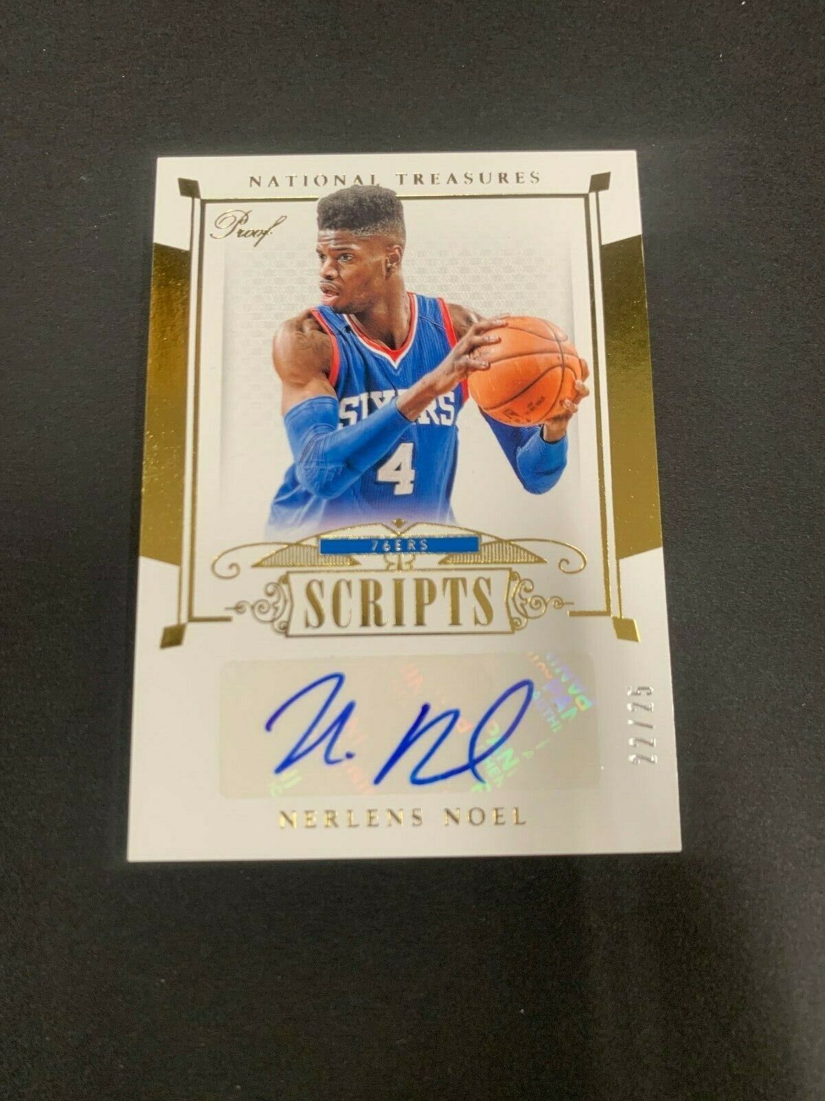 Nerlens Noel 76ers 2014-15 National Treasure Gold Proof Autocard #22/25 NM MT