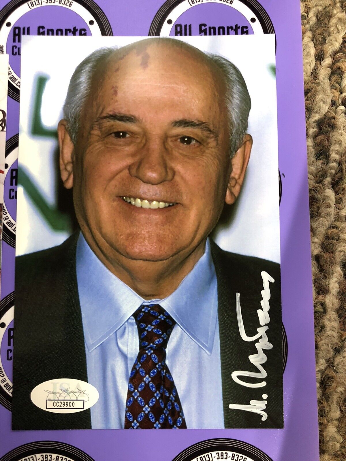 Mikhail Gorbachev Signed Autographed 4x6 Photo JSA CC29900