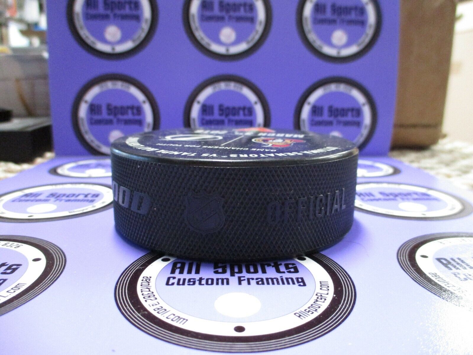 Senators vs Lightning NHL Official USED Practice Puck Sherwood March 3rd 2016