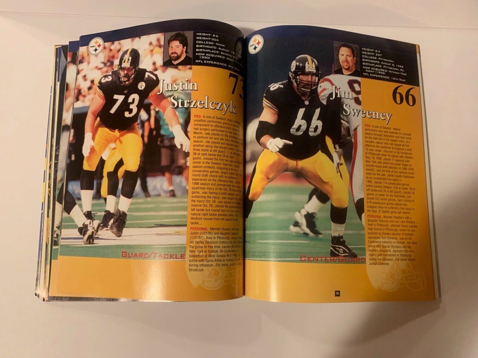 Pittsburgh Steelers 1999 Yearbook Autographed by Dermontti Dawson On Cover