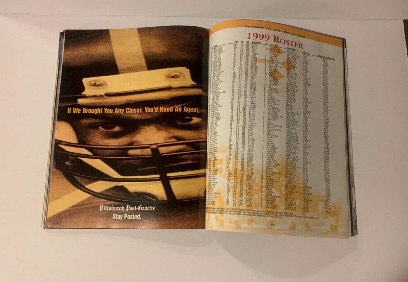 Pittsburgh Steelers 1999 Yearbook Autographed by Dermontti Dawson On Cover