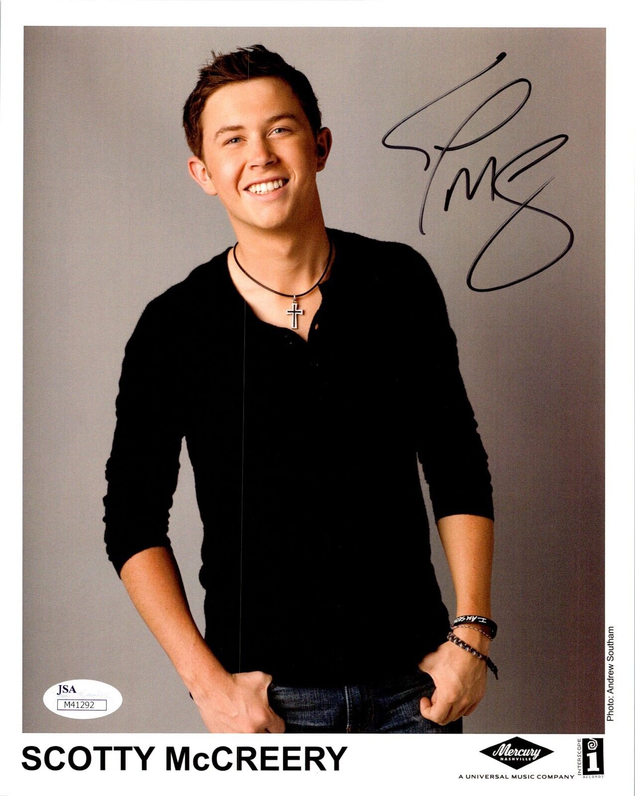 Scotty McCreery Autographed Cardstock Photo JSA