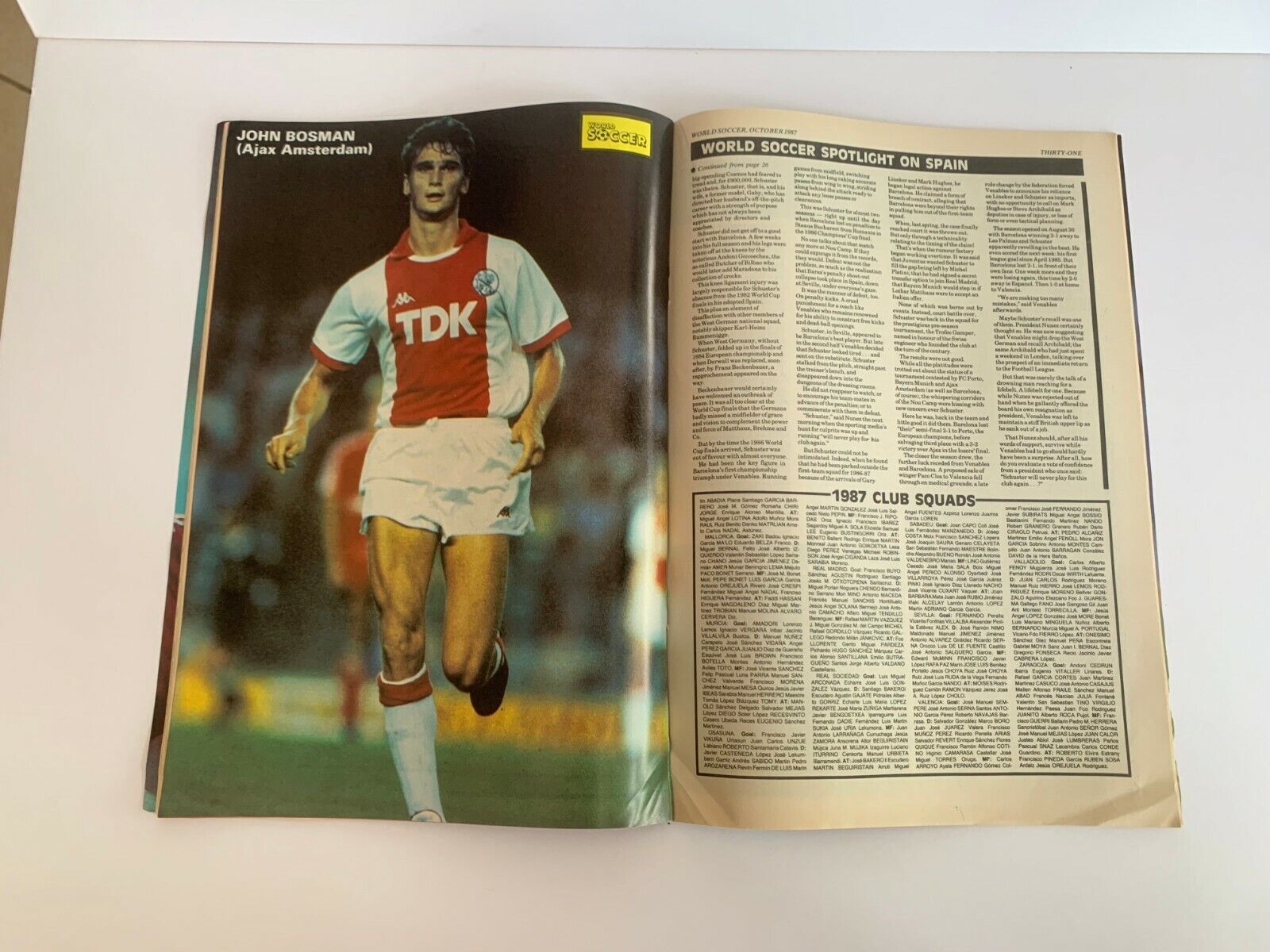 World Soccer International Magazine Ian Rush October 1987 Edition VG